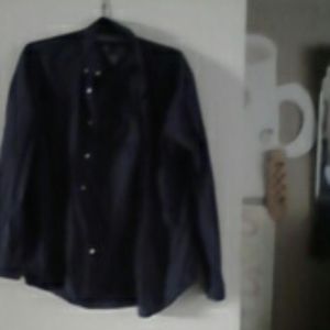 Blue and black pattern dress shirt